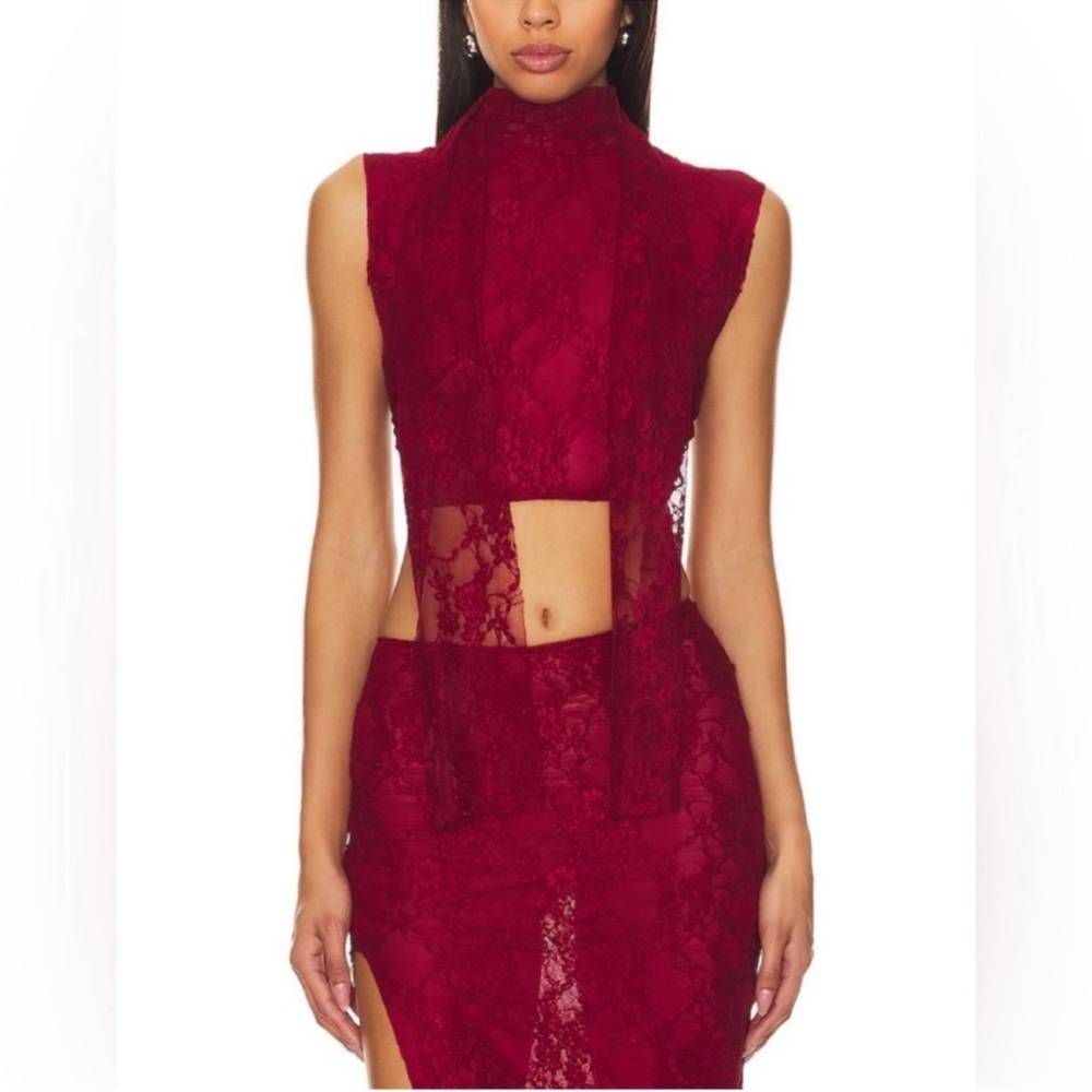 Elegant Lace Burgundy Top